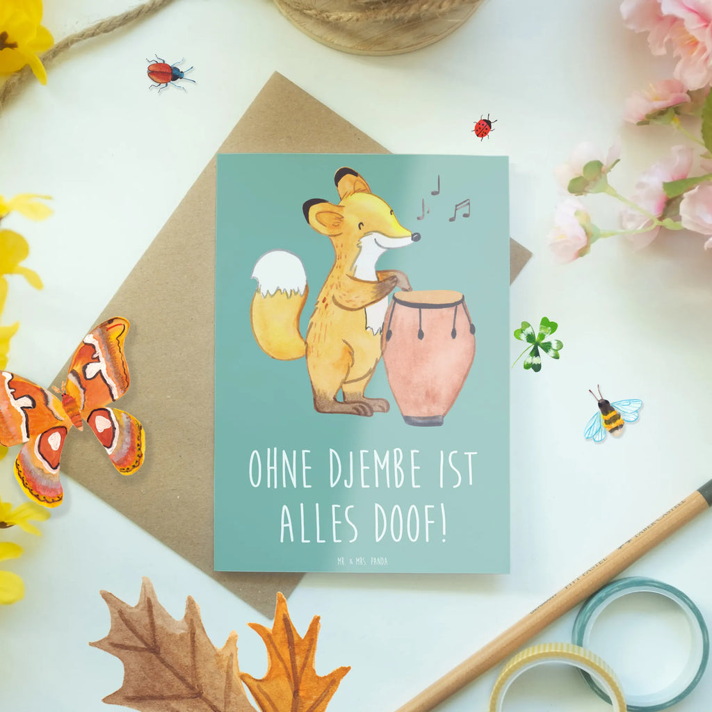 Grußkarte Djembe Freude Grußkarte, Geburtstagskarte, Glückwunschkarte, Einladungskarte, Klappkarte, Hochzeitskarte, Ansichtskarten, Karte, Instrumente, Geschenke Musiker, Musikliebhaber