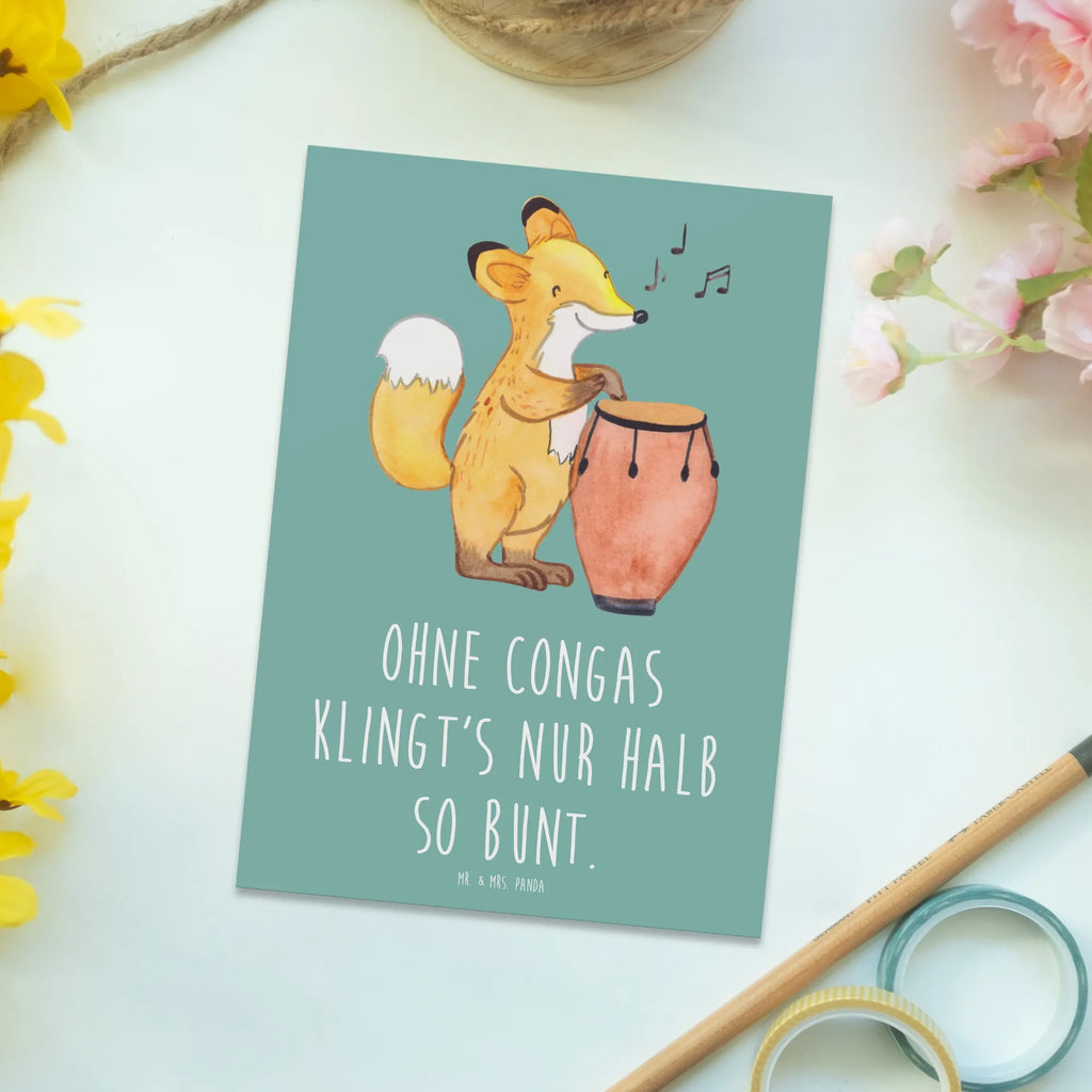 Postkarte Bunte Congas Dankeskarte, Einladung Geburtstag, Geburtstagskarte, Einladungskarte, Karte, Ansichtskarten, Grußkarte, Geschenkkarte, Postkarte, Ansichtskarte, Einladungskarten Geburtstag, Einladung, Instrumente, Geschenke Musiker, Musikliebhaber