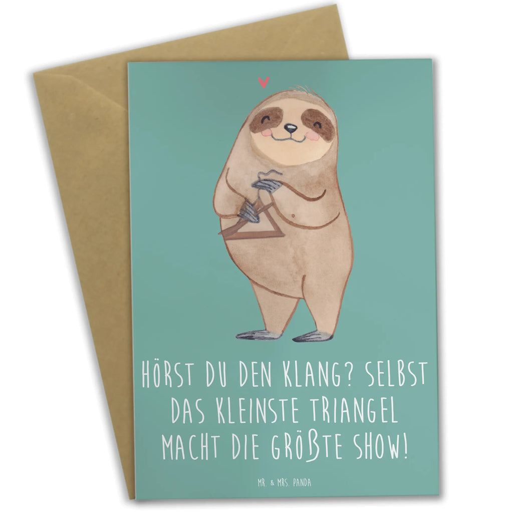 Greetings card Hörst du den Klang? Selbst das kleinste Triangel macht die größte Show! Glückwunschkarte, Einladungskarte, Grußkarte, Geburtstagskarte, Karte, Klappkarte, Hochzeitskarte, Ansichtskarten, Instrumente, Geschenke Musiker, Musikliebhaber