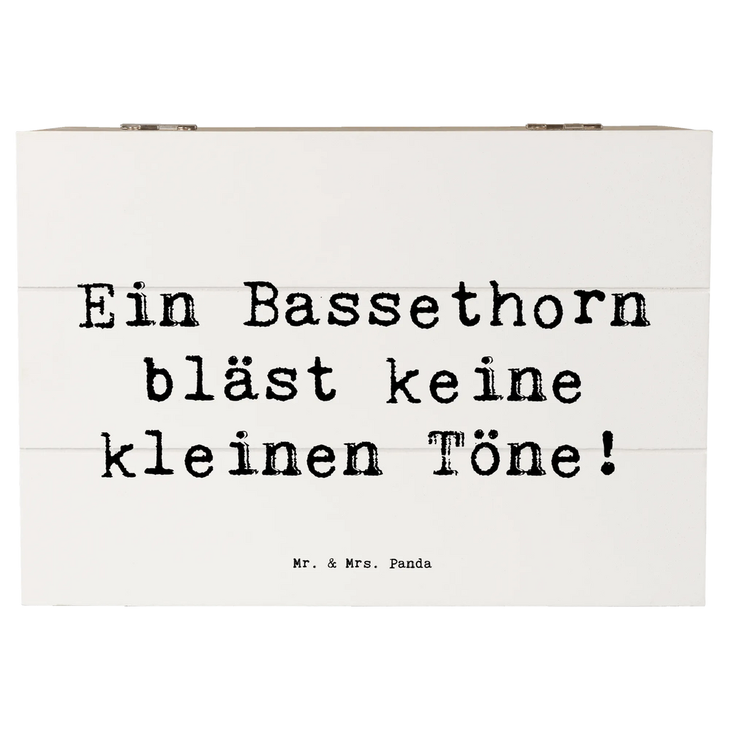 Holzkiste Spruch Ein Bassethorn bläst keine kleinen Töne! Truhe, XXL, Aufbewahrungsbox, Geschenkbox, Schatzkiste, Schatulle, Dekokiste, Holzkiste, Erinnerungsbox, Erinnerungskiste, Geschenkdose, Kiste, Instrumente, Geschenke Musiker, Musikliebhaber