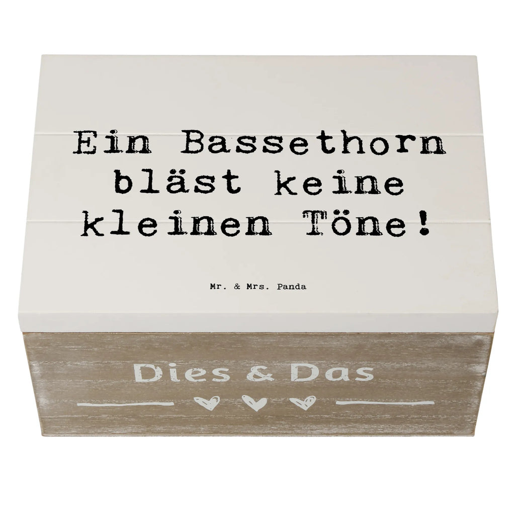 Holzkiste Spruch Ein Bassethorn bläst keine kleinen Töne! Truhe, XXL, Aufbewahrungsbox, Geschenkbox, Schatzkiste, Schatulle, Dekokiste, Holzkiste, Erinnerungsbox, Erinnerungskiste, Geschenkdose, Kiste, Instrumente, Geschenke Musiker, Musikliebhaber