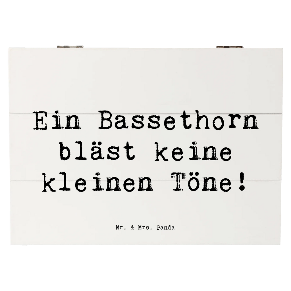 Holzkiste Spruch Ein Bassethorn bläst keine kleinen Töne! Truhe, XXL, Aufbewahrungsbox, Geschenkbox, Schatzkiste, Schatulle, Dekokiste, Holzkiste, Erinnerungsbox, Erinnerungskiste, Geschenkdose, Kiste, Instrumente, Geschenke Musiker, Musikliebhaber