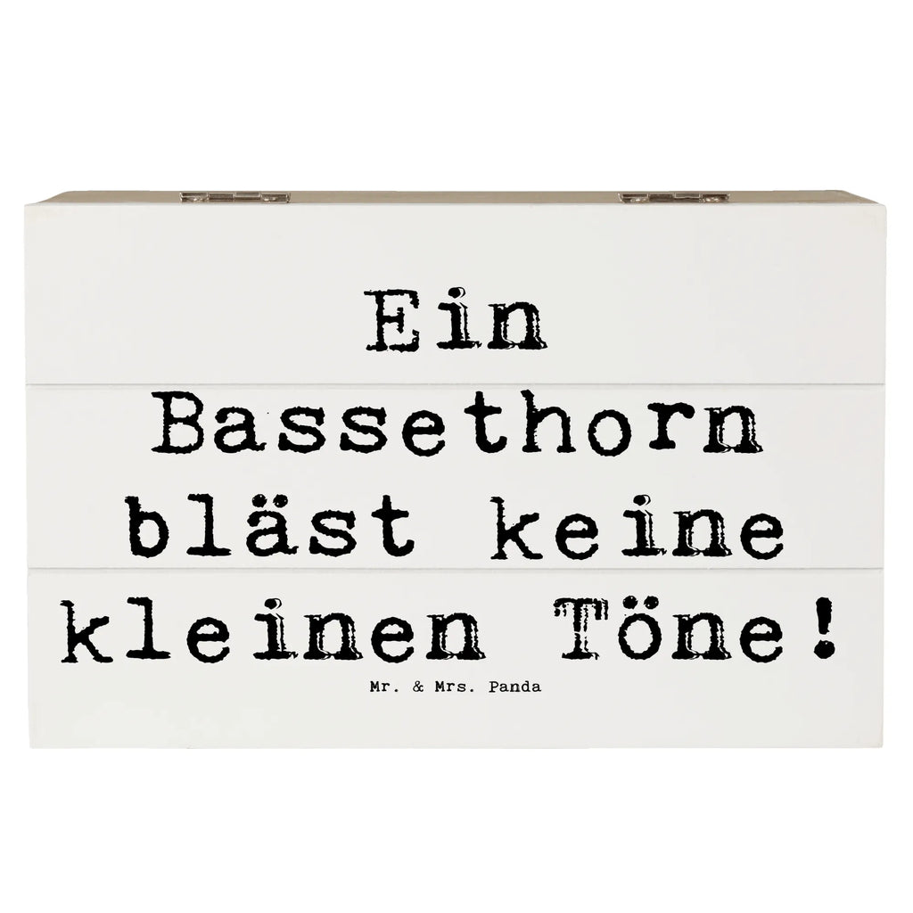 Holzkiste Spruch Ein Bassethorn bläst keine kleinen Töne! Truhe, XXL, Aufbewahrungsbox, Geschenkbox, Schatzkiste, Schatulle, Dekokiste, Holzkiste, Erinnerungsbox, Erinnerungskiste, Geschenkdose, Kiste, Instrumente, Geschenke Musiker, Musikliebhaber