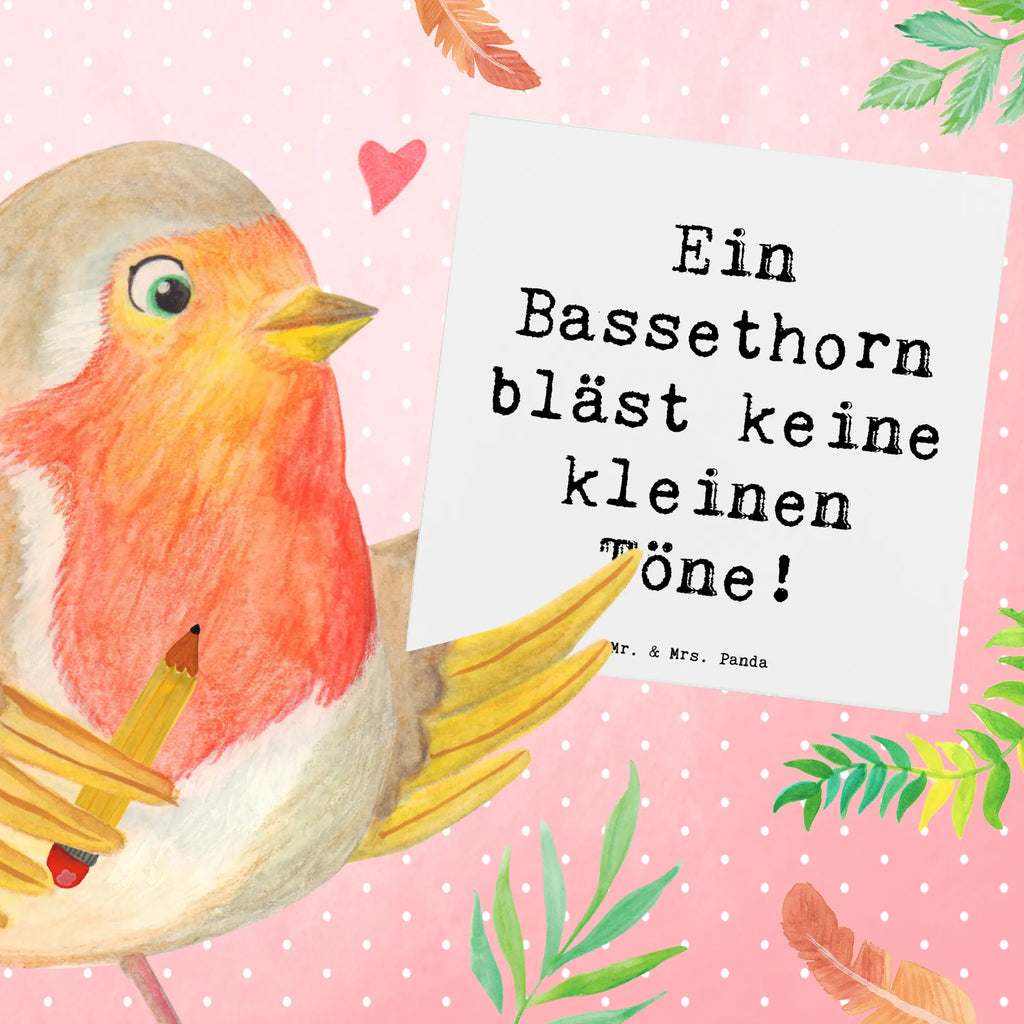 Deluxe Card Saying Ein Bassethorn bläst keine kleinen Töne! Hochwertige Grußkarte, Hochwertige Klappkarte, Karte, Geburtstagskarte, Einladungskarte, Klappkarte, Grußkarte, Hochzeitskarte, Glückwunschkarte, Instrumente, Geschenke Musiker, Musikliebhaber