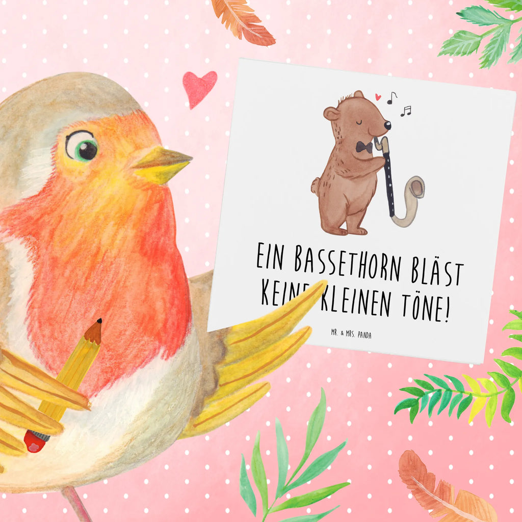 Deluxe Card Ein Bassethorn bläst keine kleinen Töne! Einladungskarte, Karte, Hochwertige Grußkarte, Grußkarte, Hochzeitskarte, Geburtstagskarte, Klappkarte, Glückwunschkarte, Hochwertige Klappkarte, Instrumente, Geschenke Musiker, Musikliebhaber