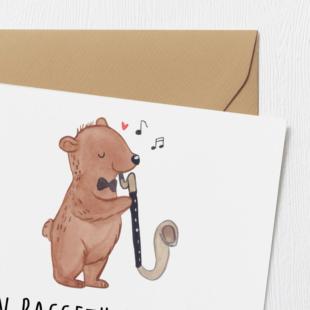 Deluxe Card Ein Bassethorn bläst keine kleinen Töne! Einladungskarte, Karte, Hochwertige Grußkarte, Grußkarte, Hochzeitskarte, Geburtstagskarte, Klappkarte, Glückwunschkarte, Hochwertige Klappkarte, Instrumente, Geschenke Musiker, Musikliebhaber