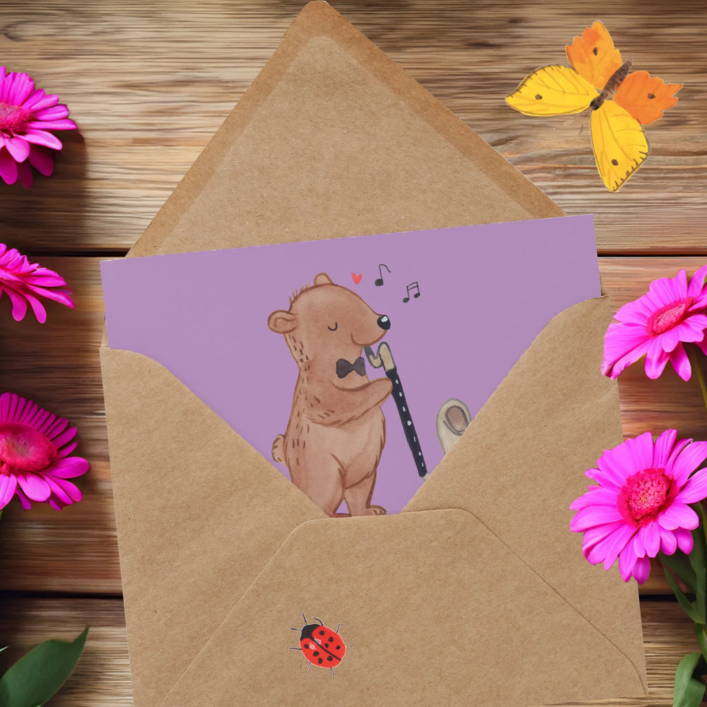 Deluxe Card Ein Bassethorn bläst keine kleinen Töne! Einladungskarte, Karte, Hochwertige Grußkarte, Grußkarte, Hochzeitskarte, Geburtstagskarte, Klappkarte, Glückwunschkarte, Hochwertige Klappkarte, Instrumente, Geschenke Musiker, Musikliebhaber