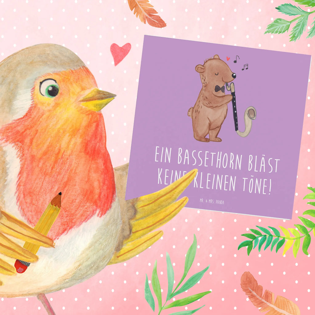 Deluxe Card Ein Bassethorn bläst keine kleinen Töne! Einladungskarte, Karte, Hochwertige Grußkarte, Grußkarte, Hochzeitskarte, Geburtstagskarte, Klappkarte, Glückwunschkarte, Hochwertige Klappkarte, Instrumente, Geschenke Musiker, Musikliebhaber