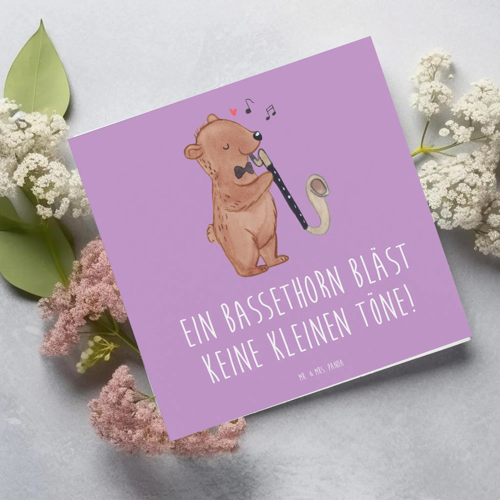 Deluxe Card Ein Bassethorn bläst keine kleinen Töne! Einladungskarte, Karte, Hochwertige Grußkarte, Grußkarte, Hochzeitskarte, Geburtstagskarte, Klappkarte, Glückwunschkarte, Hochwertige Klappkarte, Instrumente, Geschenke Musiker, Musikliebhaber