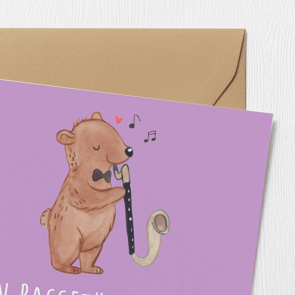 Deluxe Card Ein Bassethorn bläst keine kleinen Töne! Einladungskarte, Karte, Hochwertige Grußkarte, Grußkarte, Hochzeitskarte, Geburtstagskarte, Klappkarte, Glückwunschkarte, Hochwertige Klappkarte, Instrumente, Geschenke Musiker, Musikliebhaber