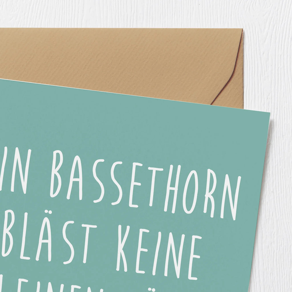 Deluxe Card Ein Bassethorn bläst keine kleinen Töne! Einladungskarte, Karte, Hochwertige Grußkarte, Grußkarte, Hochzeitskarte, Geburtstagskarte, Klappkarte, Glückwunschkarte, Hochwertige Klappkarte, Instrumente, Geschenke Musiker, Musikliebhaber