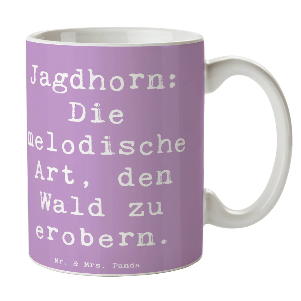 Tasse Spruch Jagdhorn Magie Bürotasse, Porzellantasse, Keramiktasse, Tasse mit Motiven, Tasse, Geschenktasse, Teetasse, Tasse mit Zitaten, Kaffeetasse, Instrumente, Geschenke Musiker, Musikliebhaber