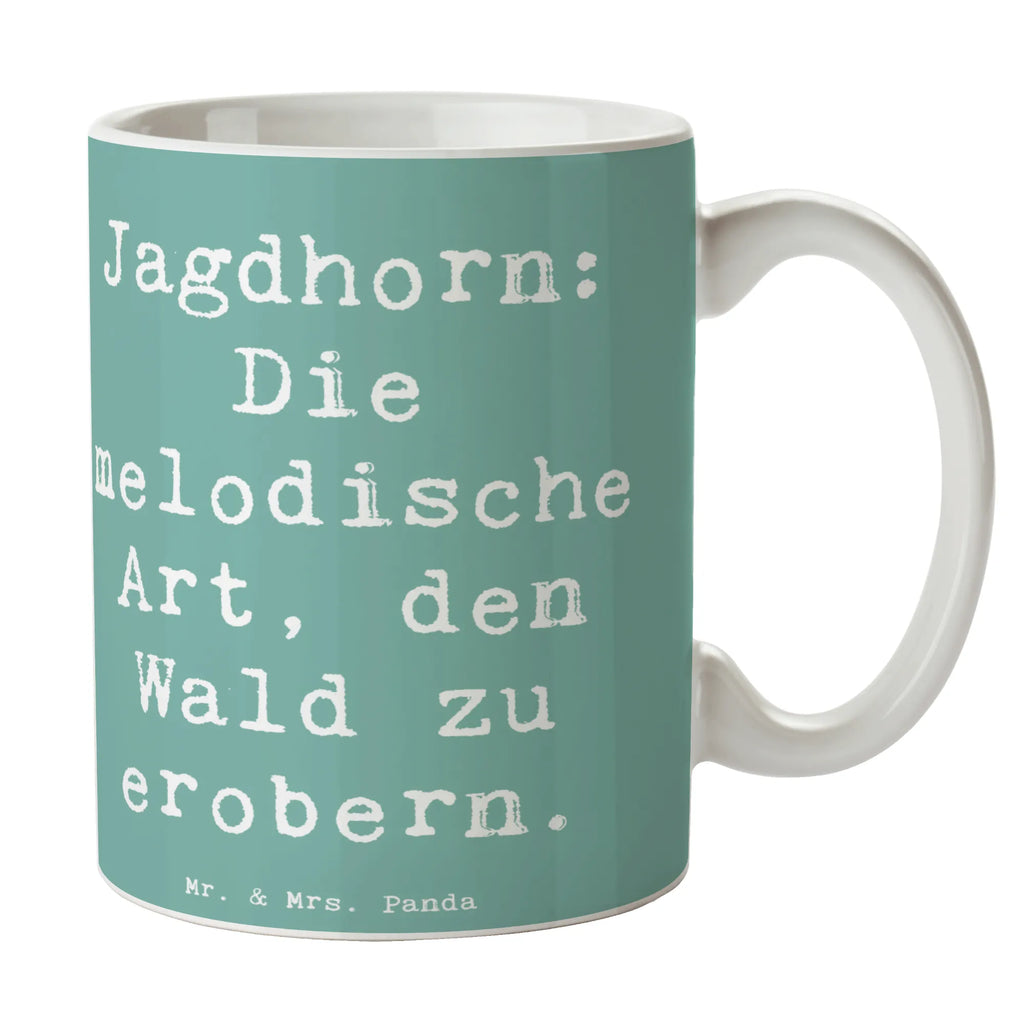 Tasse Spruch Jagdhorn Magie Bürotasse, Porzellantasse, Keramiktasse, Tasse mit Motiven, Tasse, Geschenktasse, Teetasse, Tasse mit Zitaten, Kaffeetasse, Instrumente, Geschenke Musiker, Musikliebhaber