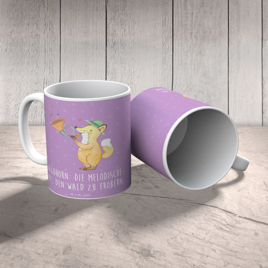 Tasse Jagdhorn Magie Tasse, Keramiktasse, Geschenktasse, Tasse mit Zitaten, Porzellantasse, Bürotasse, Kaffeetasse, Tasse mit Motiven, Teetasse, Instrumente, Geschenke Musiker, Musikliebhaber
