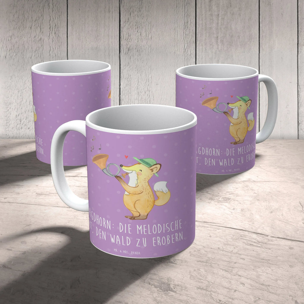 Tasse Jagdhorn Magie Tasse, Keramiktasse, Geschenktasse, Tasse mit Zitaten, Porzellantasse, Bürotasse, Kaffeetasse, Tasse mit Motiven, Teetasse, Instrumente, Geschenke Musiker, Musikliebhaber