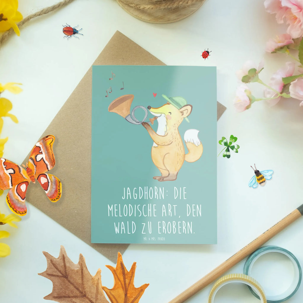 Grußkarte Jagdhorn Magie Hochzeitskarte, Karte, Ansichtskarten, Geburtstagskarte, Klappkarte, Einladungskarte, Grußkarte, Glückwunschkarte, Instrumente, Geschenke Musiker, Musikliebhaber