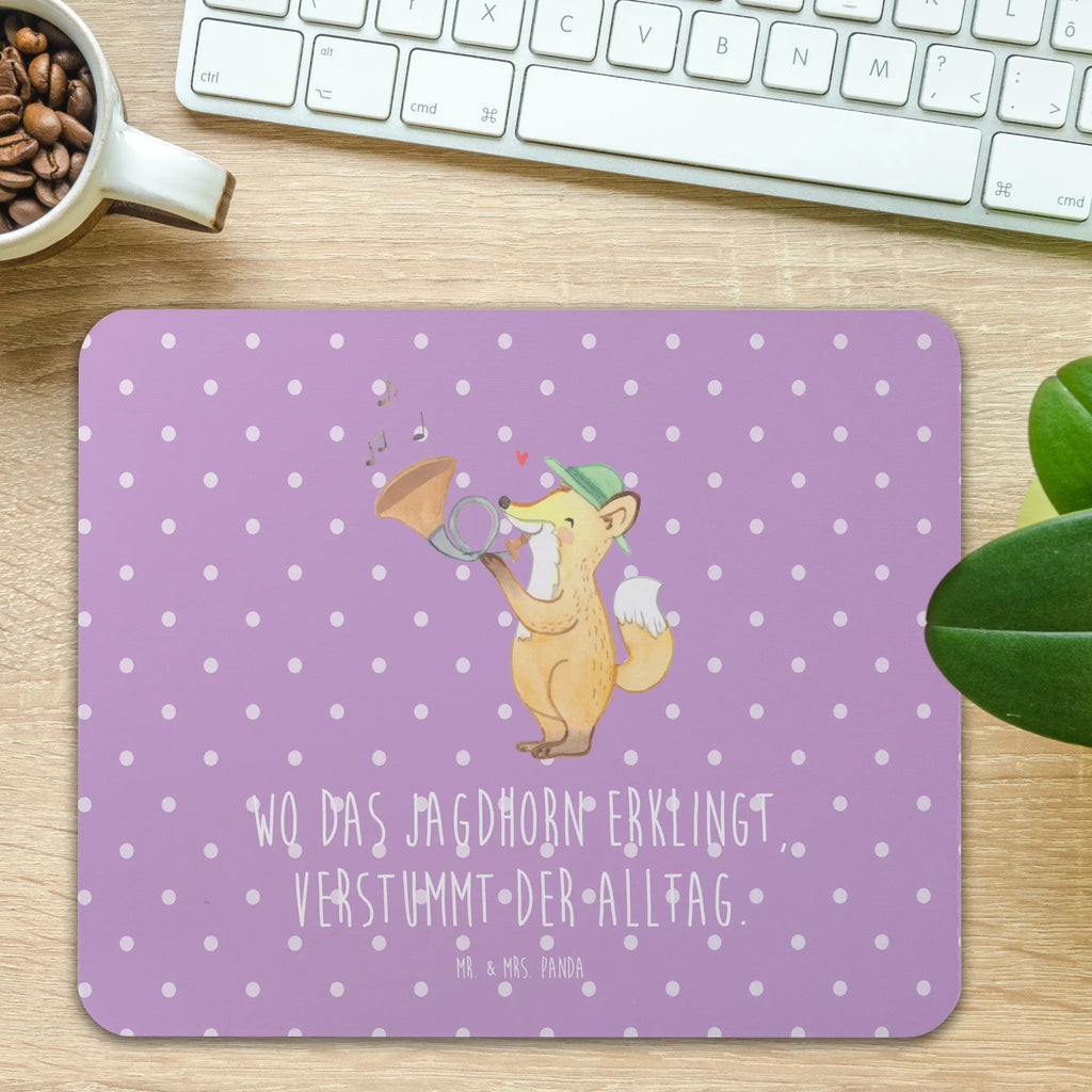 Mouse mat Wo das Jagdhorn erklingt, verstummt der Alltag. Büroausstattung, Mousepad, Mausunterlage, Computer zubehör, PC Zubehör, Mauspad, Mauspad Büro, Designer Mauspad, Arbeitszimmer, Einzigartiges Mauspad, Instrumente, Geschenke Musiker, Musikliebhaber