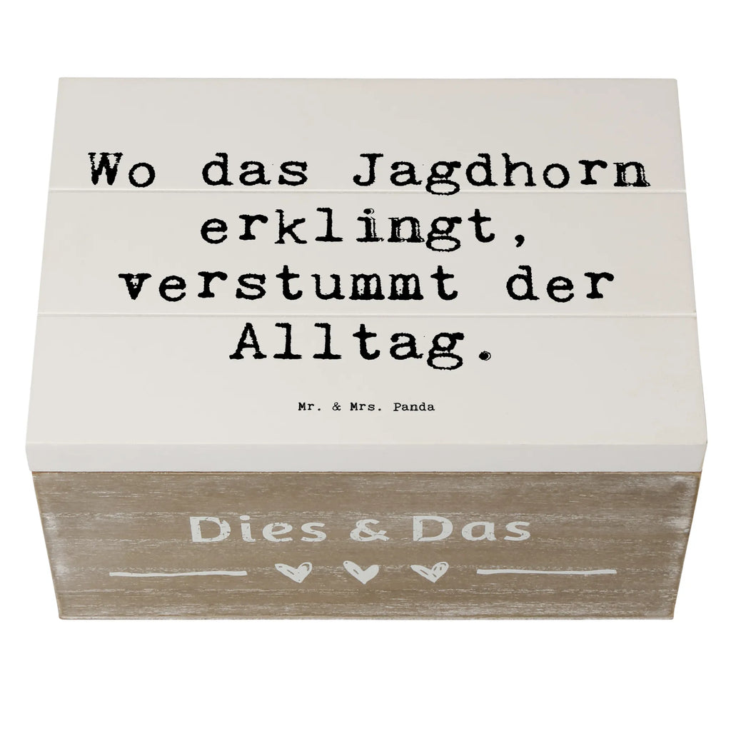 Wooden chest Saying Wo das Jagdhorn erklingt, verstummt der Alltag. XXL, Schatulle, Geschenkbox, Geschenkdose, Aufbewahrungsbox, Kiste, Dekokiste, Erinnerungsbox, Schatzkiste, Truhe, Holzkiste, Erinnerungskiste, Instrumente, Geschenke Musiker, Musikliebhaber