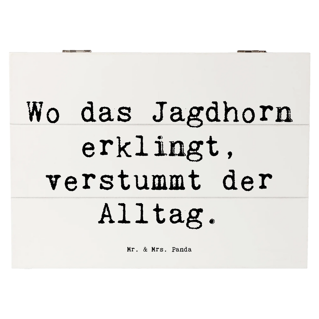 Wooden chest Saying Wo das Jagdhorn erklingt, verstummt der Alltag. XXL, Schatulle, Geschenkbox, Geschenkdose, Aufbewahrungsbox, Kiste, Dekokiste, Erinnerungsbox, Schatzkiste, Truhe, Holzkiste, Erinnerungskiste, Instrumente, Geschenke Musiker, Musikliebhaber
