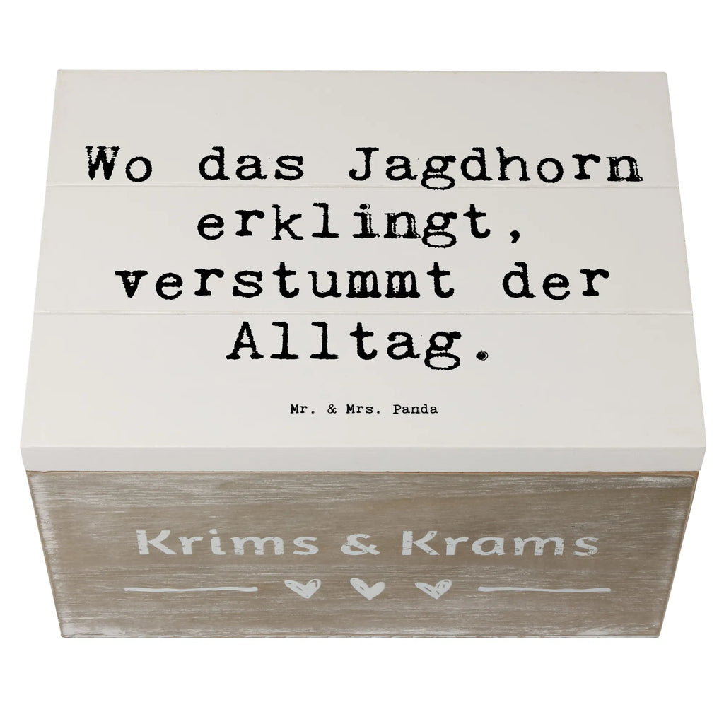 Wooden chest Saying Wo das Jagdhorn erklingt, verstummt der Alltag. XXL, Schatulle, Geschenkbox, Geschenkdose, Aufbewahrungsbox, Kiste, Dekokiste, Erinnerungsbox, Schatzkiste, Truhe, Holzkiste, Erinnerungskiste, Instrumente, Geschenke Musiker, Musikliebhaber
