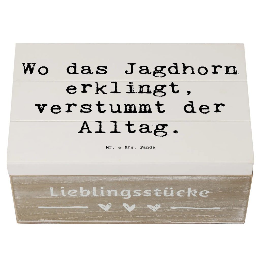 Wooden chest Saying Wo das Jagdhorn erklingt, verstummt der Alltag. XXL, Schatulle, Geschenkbox, Geschenkdose, Aufbewahrungsbox, Kiste, Dekokiste, Erinnerungsbox, Schatzkiste, Truhe, Holzkiste, Erinnerungskiste, Instrumente, Geschenke Musiker, Musikliebhaber
