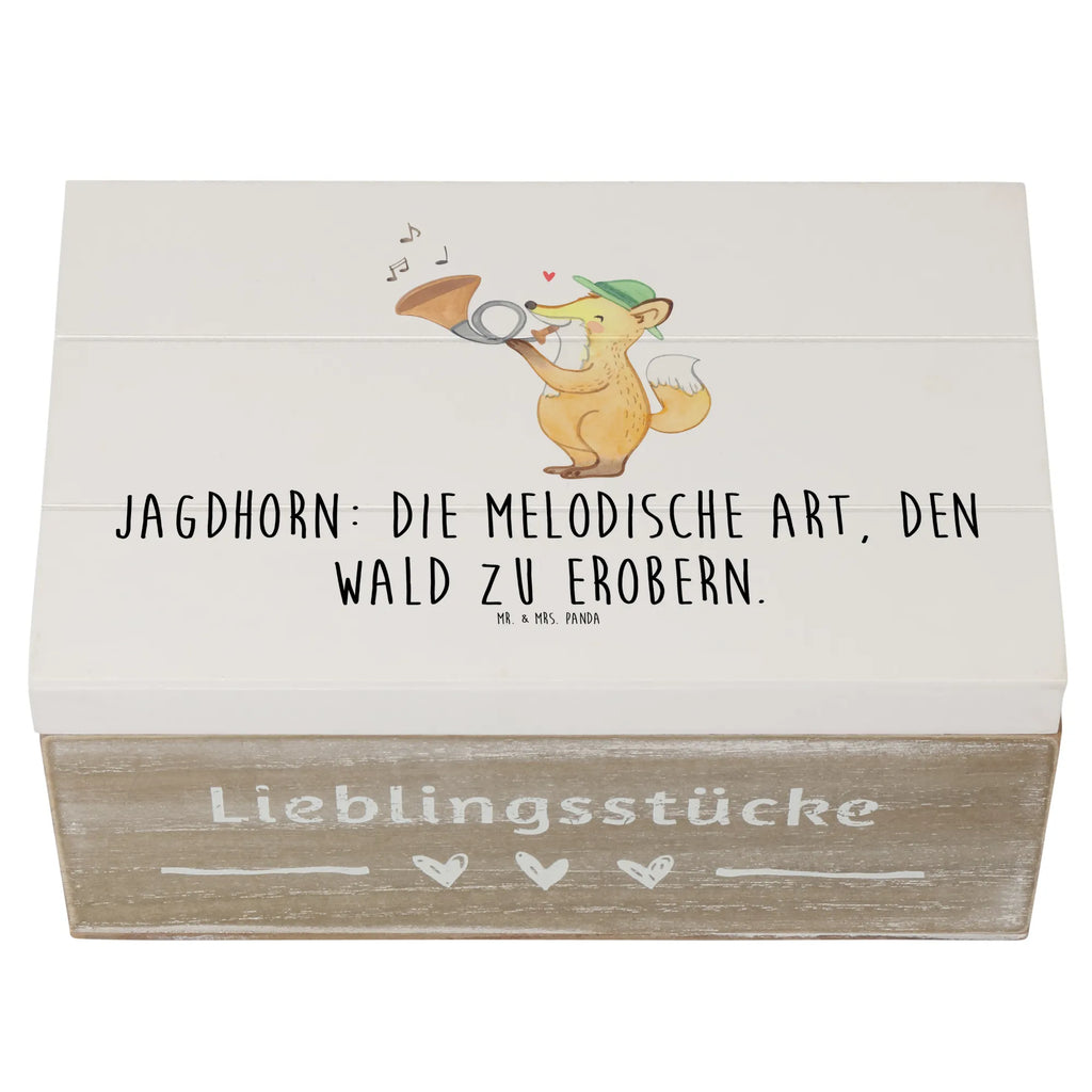 Wooden chest Jagdhorn: Die melodische Art, den Wald zu erobern. Schatzkiste, Geschenkbox, Kiste, Geschenkdose, Dekokiste, Aufbewahrungsbox, Erinnerungskiste, Erinnerungsbox, XXL, Holzkiste, Truhe, Schatulle, Instrumente, Geschenke Musiker, Musikliebhaber