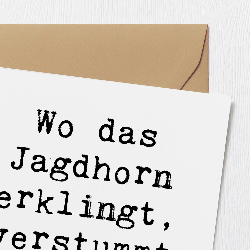 Deluxe Karte Spruch Jagdhorn Melodie Karte, Glückwunschkarte, Geburtstagskarte, Hochzeitskarte, Hochwertige Klappkarte, Einladungskarte, Klappkarte, Hochwertige Grußkarte, Grußkarte, Instrumente, Geschenke Musiker, Musikliebhaber