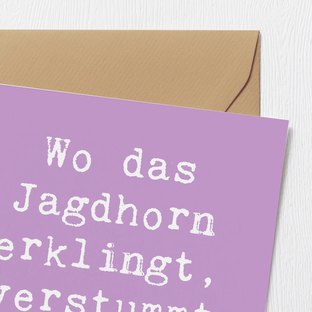 Deluxe Karte Spruch Jagdhorn Melodie Karte, Glückwunschkarte, Geburtstagskarte, Hochzeitskarte, Hochwertige Klappkarte, Einladungskarte, Klappkarte, Hochwertige Grußkarte, Grußkarte, Instrumente, Geschenke Musiker, Musikliebhaber