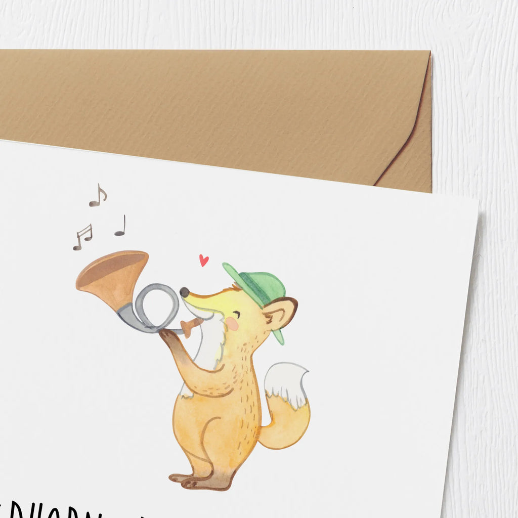 Deluxe Card Jagdhorn: Die melodische Art, den Wald zu erobern. Einladungskarte, Klappkarte, Geburtstagskarte, Hochwertige Klappkarte, Glückwunschkarte, Hochzeitskarte, Karte, Grußkarte, Hochwertige Grußkarte, Instrumente, Geschenke Musiker, Musikliebhaber