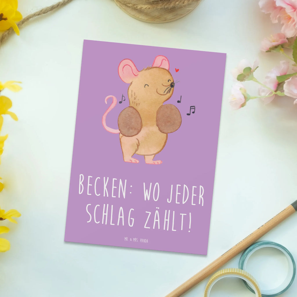 Postcard Becken: Wo jeder Schlag zählt! Ansichtskarte, Postkarte, Karte, Dankeskarte, Ansichtskarten, Einladungskarte, Geburtstagskarte, Einladung Geburtstag, Einladung, Grußkarte, Geschenkkarte, Einladungskarten Geburtstag, Instrumente, Geschenke Musiker, Musikliebhaber