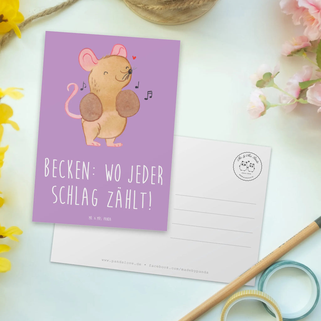 Postcard Becken: Wo jeder Schlag zählt! Ansichtskarte, Postkarte, Karte, Dankeskarte, Ansichtskarten, Einladungskarte, Geburtstagskarte, Einladung Geburtstag, Einladung, Grußkarte, Geschenkkarte, Einladungskarten Geburtstag, Instrumente, Geschenke Musiker, Musikliebhaber
