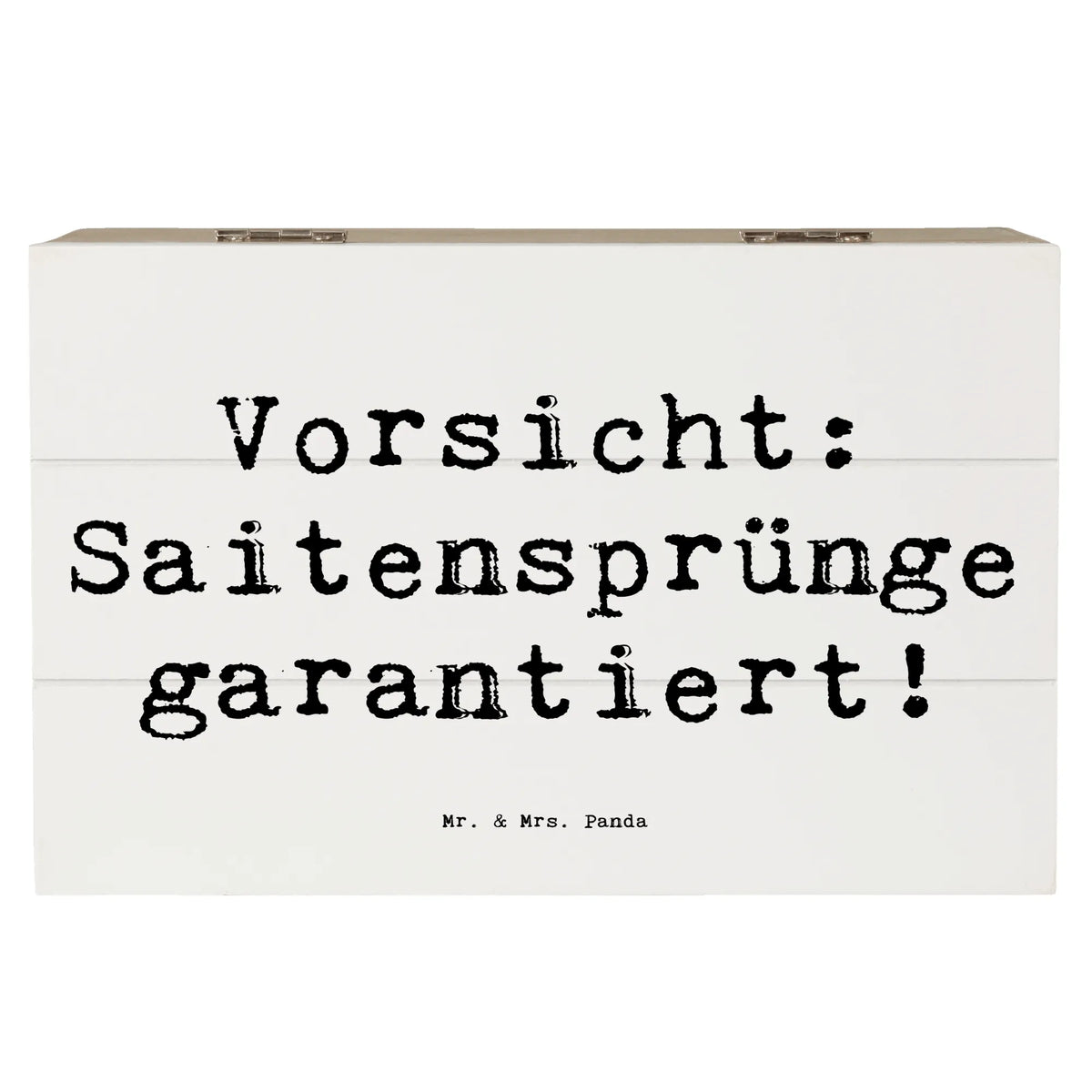 Wooden chest Saying Vorsicht: Saitensprünge garantiert! Instruments, gifts for musicians, music enthusiasts