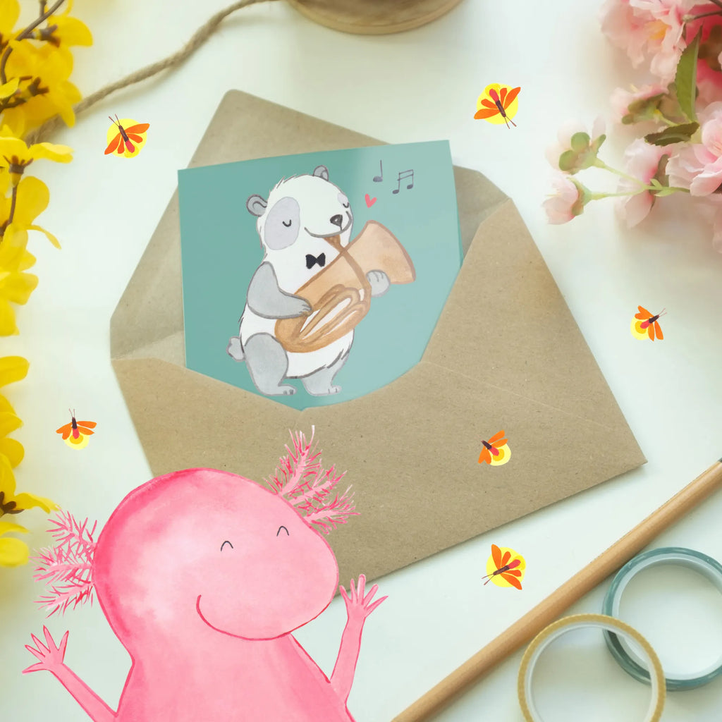 Greetings card Tenorhörnchen - klein aber oho! Karte, Grußkarte, Ansichtskarten, Glückwunschkarte, Einladungskarte, Klappkarte, Geburtstagskarte, Hochzeitskarte, Instrumente, Geschenke Musiker, Musikliebhaber