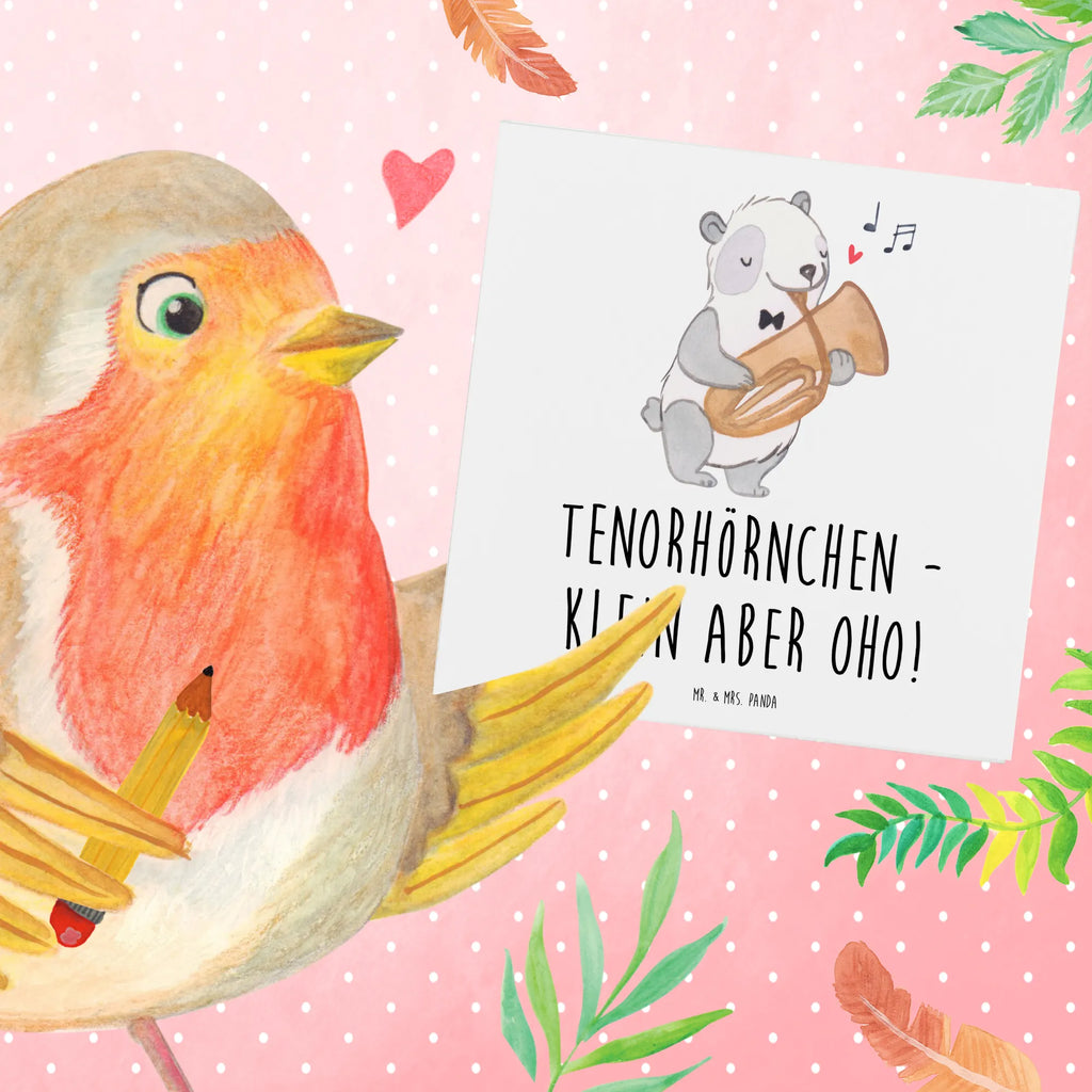 Deluxe Card Tenorhörnchen - klein aber oho! Hochwertige Klappkarte, Geburtstagskarte, Einladungskarte, Hochzeitskarte, Karte, Klappkarte, Grußkarte, Glückwunschkarte, Hochwertige Grußkarte, Instrumente, Geschenke Musiker, Musikliebhaber