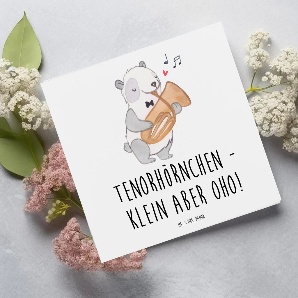 Deluxe Card Tenorhörnchen - klein aber oho! Hochwertige Klappkarte, Geburtstagskarte, Einladungskarte, Hochzeitskarte, Karte, Klappkarte, Grußkarte, Glückwunschkarte, Hochwertige Grußkarte, Instrumente, Geschenke Musiker, Musikliebhaber