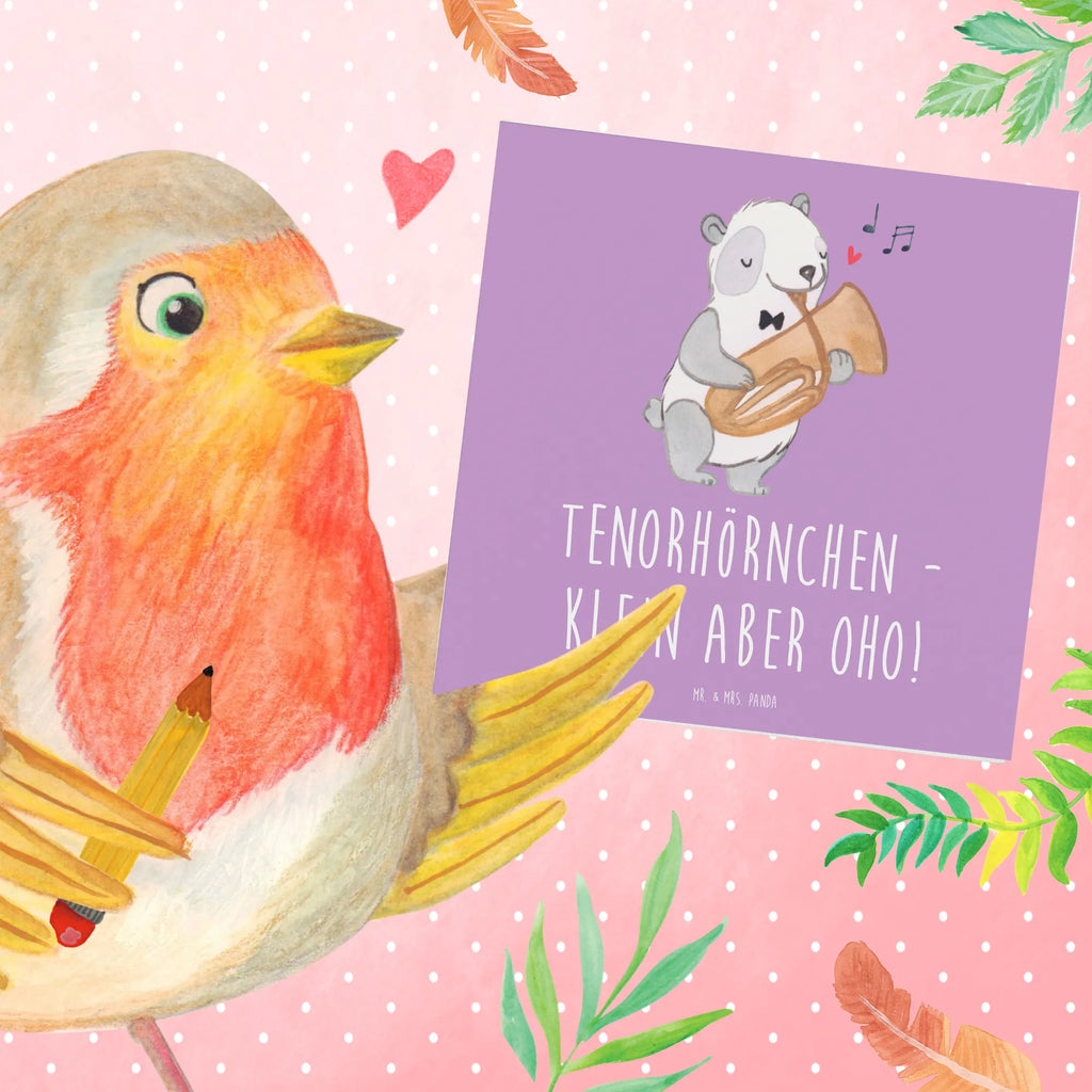 Deluxe Card Tenorhörnchen - klein aber oho! Hochwertige Klappkarte, Geburtstagskarte, Einladungskarte, Hochzeitskarte, Karte, Klappkarte, Grußkarte, Glückwunschkarte, Hochwertige Grußkarte, Instrumente, Geschenke Musiker, Musikliebhaber