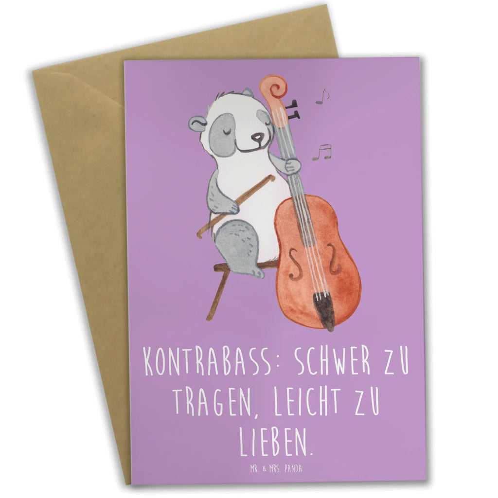 Greetings card Kontrabass: schwer zu tragen, leicht zu lieben. Klappkarte, Hochzeitskarte, Karte, Geburtstagskarte, Einladungskarte, Ansichtskarten, Grußkarte, Glückwunschkarte, Instrumente, Geschenke Musiker, Musikliebhaber