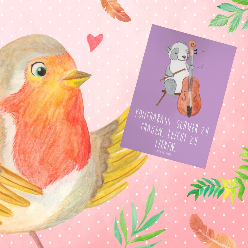 Greetings card Kontrabass: schwer zu tragen, leicht zu lieben. Klappkarte, Hochzeitskarte, Karte, Geburtstagskarte, Einladungskarte, Ansichtskarten, Grußkarte, Glückwunschkarte, Instrumente, Geschenke Musiker, Musikliebhaber