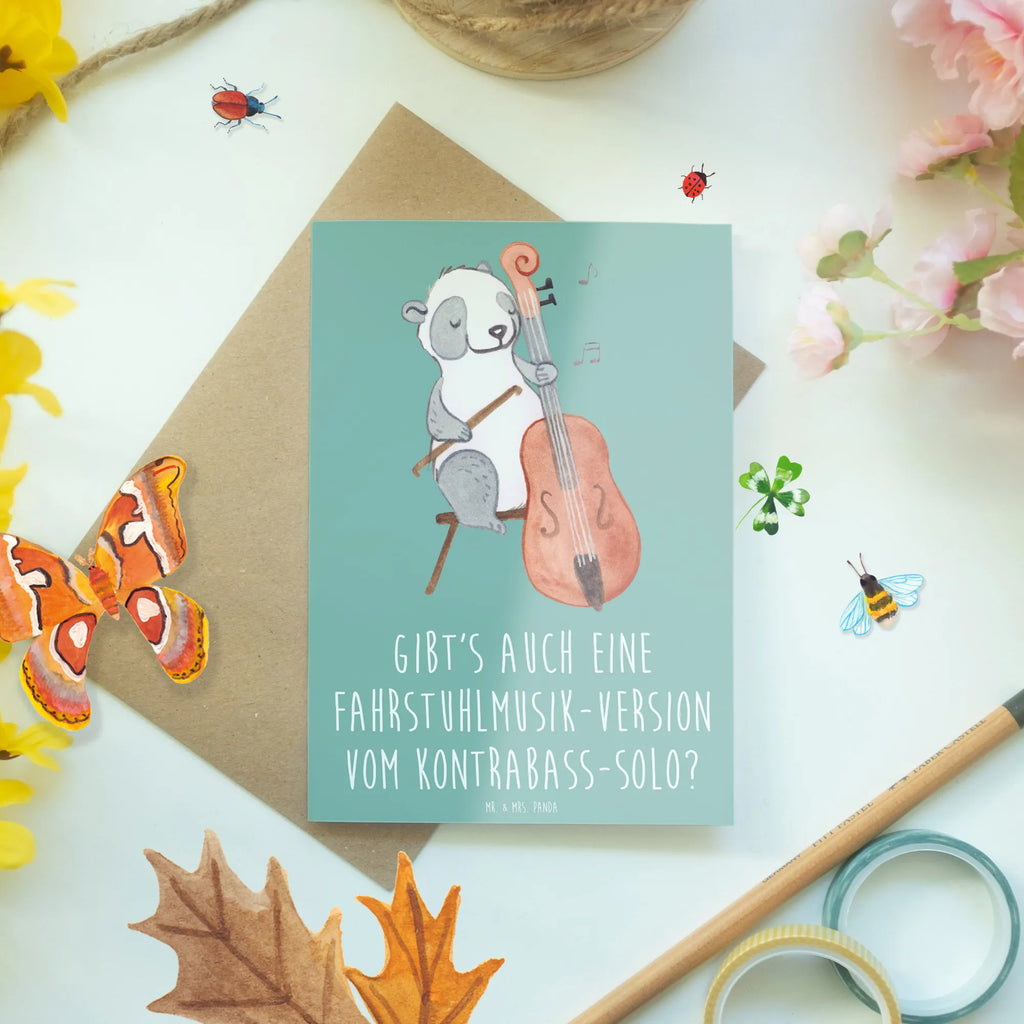 Greetings card Gibt's auch eine Fahrstuhlmusik-Version vom Kontrabass-Solo? Hochzeitskarte, Ansichtskarten, Einladungskarte, Klappkarte, Glückwunschkarte, Geburtstagskarte, Grußkarte, Karte, Instrumente, Geschenke Musiker, Musikliebhaber