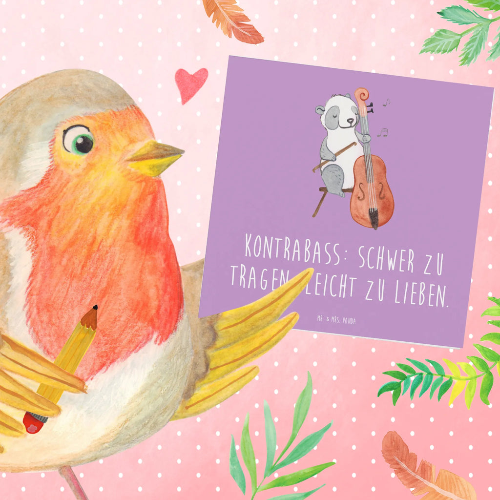 Deluxe Card Kontrabass: schwer zu tragen, leicht zu lieben. Karte, Hochwertige Grußkarte, Glückwunschkarte, Hochwertige Klappkarte, Hochzeitskarte, Klappkarte, Grußkarte, Einladungskarte, Geburtstagskarte, Instrumente, Geschenke Musiker, Musikliebhaber