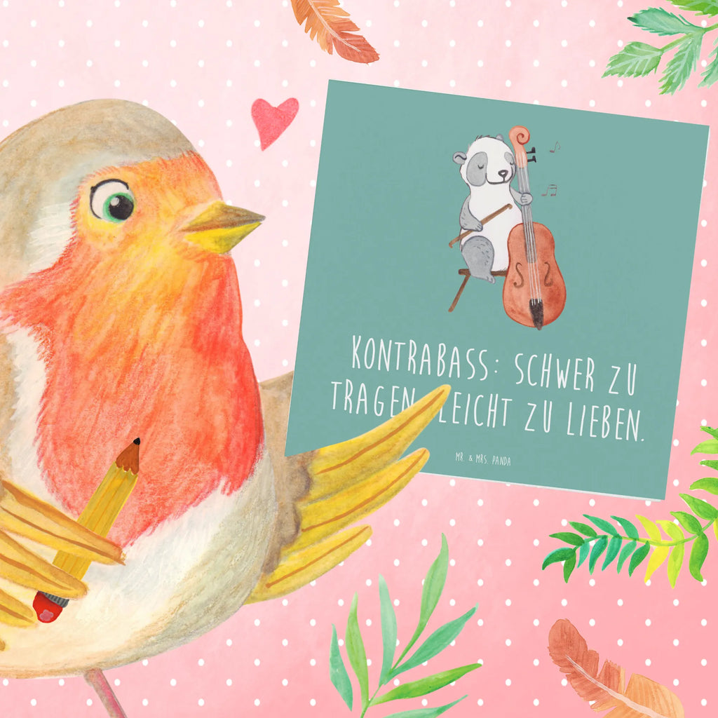 Deluxe Card Kontrabass: schwer zu tragen, leicht zu lieben. Karte, Hochwertige Grußkarte, Glückwunschkarte, Hochwertige Klappkarte, Hochzeitskarte, Klappkarte, Grußkarte, Einladungskarte, Geburtstagskarte, Instrumente, Geschenke Musiker, Musikliebhaber