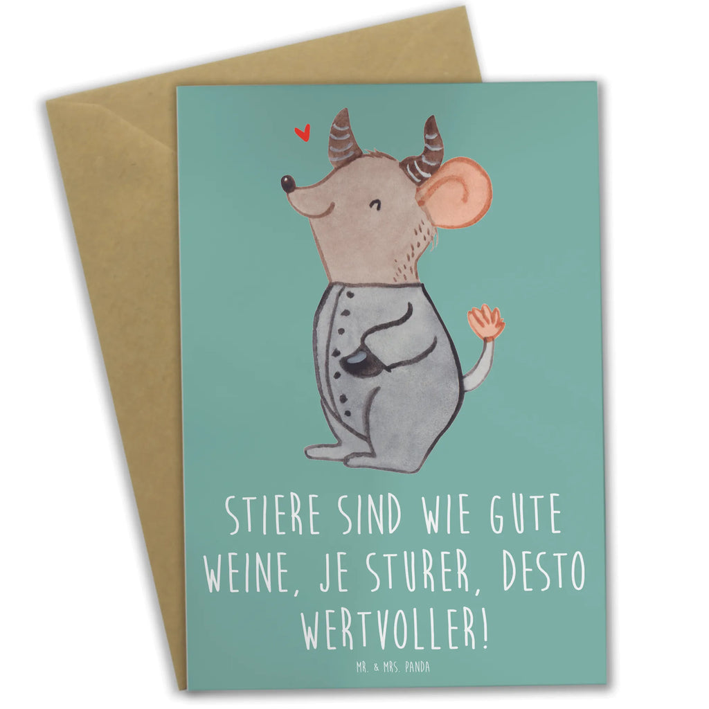 Grußkarte Sturer Stier Einladungskarte, Hochzeitskarte, Glückwunschkarte, Geburtstagskarte, Ansichtskarten, Klappkarte, Karte, Grußkarte, Tierkreiszeichen, Sternzeichen, Horoskop, Astrologie, Aszendent