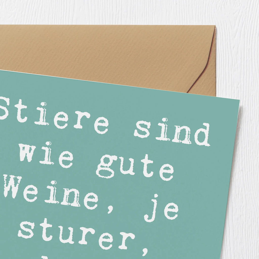 Deluxe Card Saying Stiere sind wie gute Weine, je sturer, desto wertvoller! Hochzeitskarte, Glückwunschkarte, Einladungskarte, Grußkarte, Geburtstagskarte, Klappkarte, Karte, Hochwertige Klappkarte, Hochwertige Grußkarte, Tierkreiszeichen, Sternzeichen, Horoskop, Astrologie, Aszendent