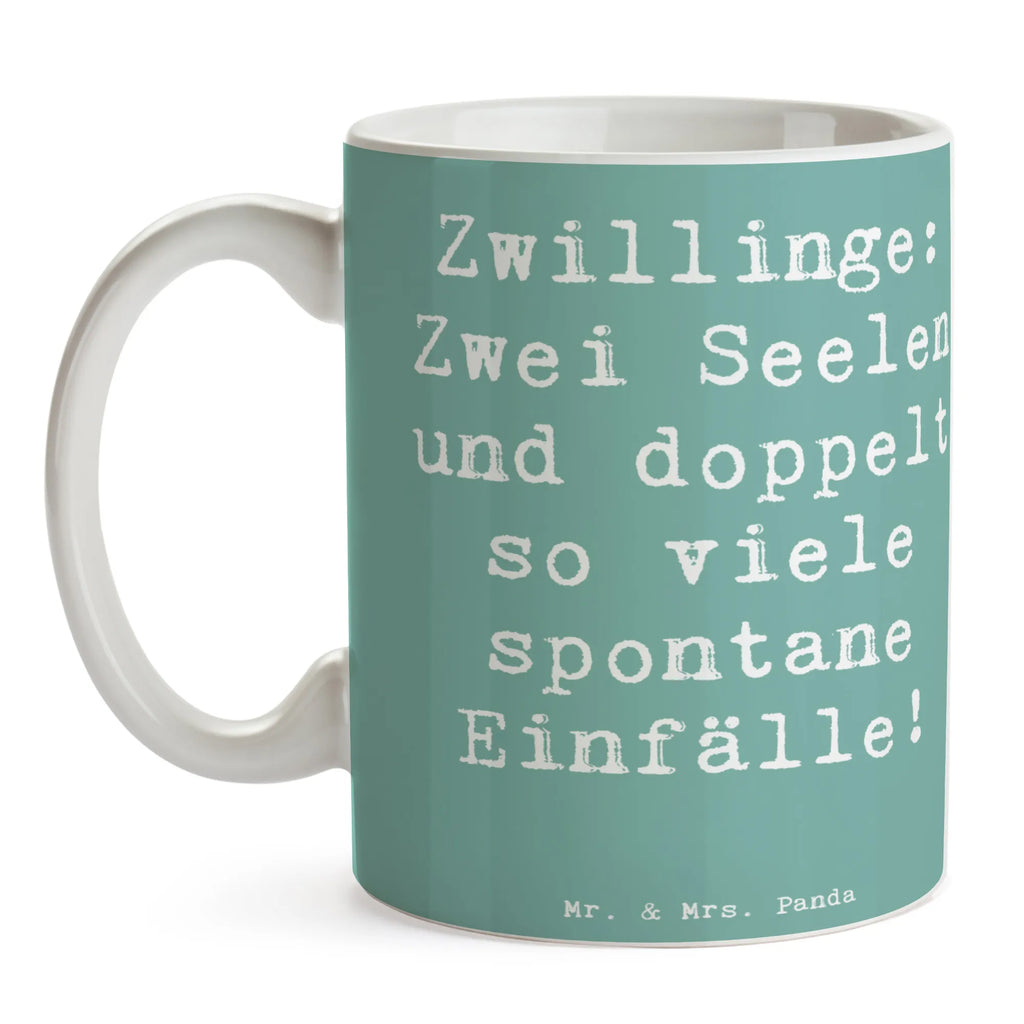 Tasse Spruch Zwillinge Abenteuer Tasse, Porzellantasse, Geschenktasse, Kaffeetasse, Teetasse, Tasse mit Motiven, Bürotasse, Tasse mit Zitaten, Keramiktasse, Tierkreiszeichen, Sternzeichen, Horoskop, Astrologie, Aszendent