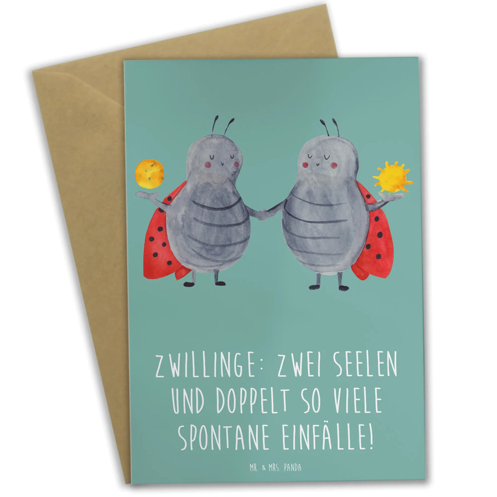 Grußkarte Zwillinge Abenteuer Hochzeitskarte, Einladungskarte, Grußkarte, Klappkarte, Geburtstagskarte, Glückwunschkarte, Karte, Ansichtskarten, Tierkreiszeichen, Sternzeichen, Horoskop, Astrologie, Aszendent