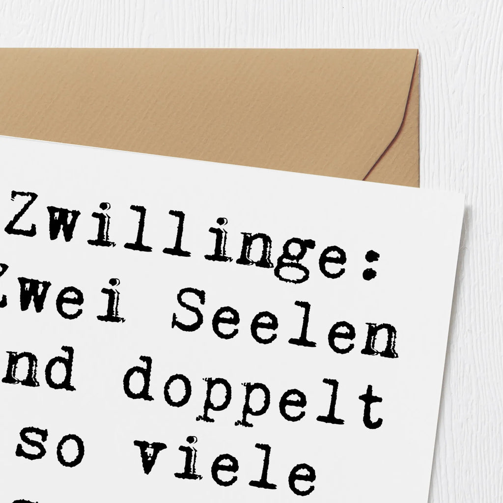 Deluxe Card Saying Zwillinge: Zwei Seelen und doppelt so viele spontane Einfälle! Hochwertige Klappkarte, Geburtstagskarte, Karte, Glückwunschkarte, Klappkarte, Einladungskarte, Grußkarte, Hochwertige Grußkarte, Hochzeitskarte, Tierkreiszeichen, Sternzeichen, Horoskop, Astrologie, Aszendent