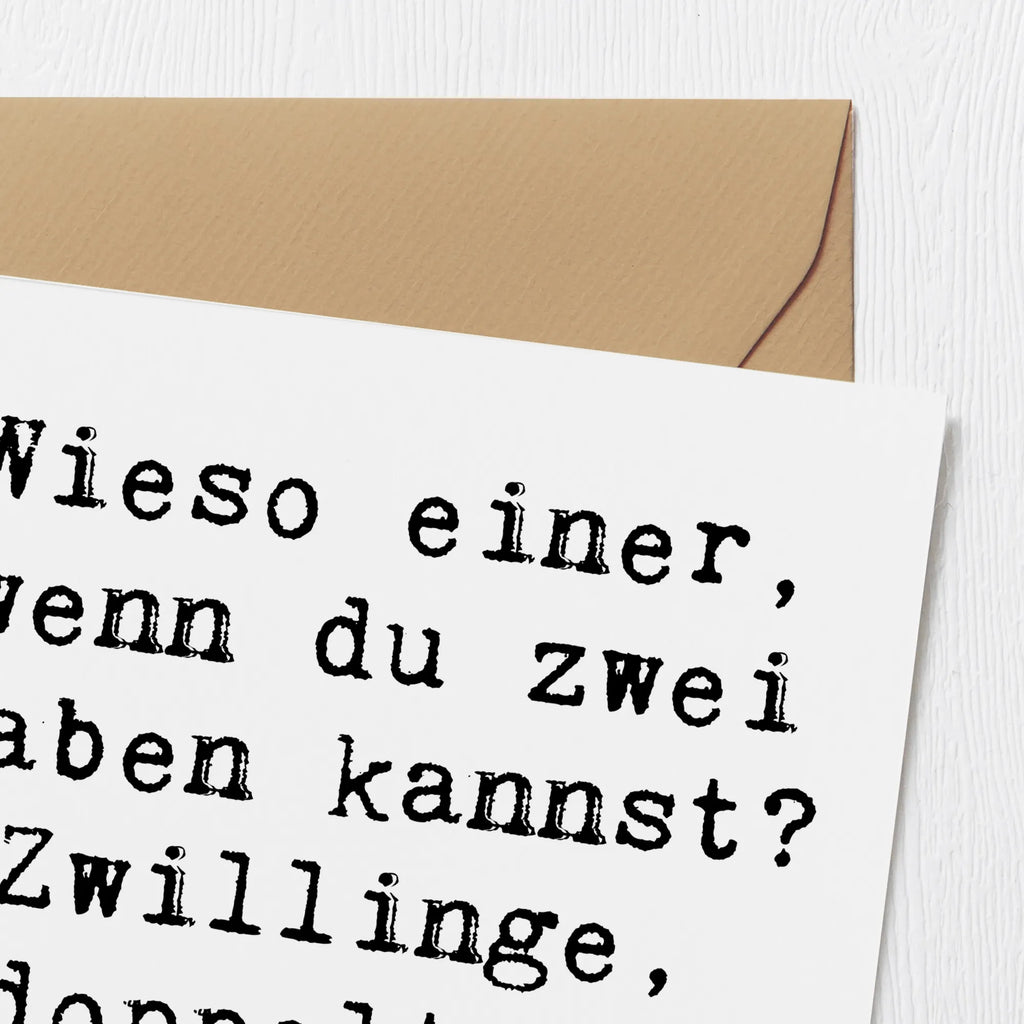 Deluxe Karte Spruch Zwillinge Spaß Karte, Grußkarte, Einladungskarte, Hochzeitskarte, Klappkarte, Hochwertige Klappkarte, Hochwertige Grußkarte, Glückwunschkarte, Geburtstagskarte, Tierkreiszeichen, Sternzeichen, Horoskop, Astrologie, Aszendent