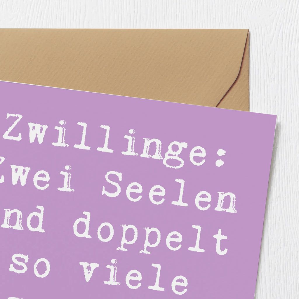 Deluxe Card Saying Zwillinge: Zwei Seelen und doppelt so viele spontane Einfälle! Hochwertige Klappkarte, Geburtstagskarte, Karte, Glückwunschkarte, Klappkarte, Einladungskarte, Grußkarte, Hochwertige Grußkarte, Hochzeitskarte, Tierkreiszeichen, Sternzeichen, Horoskop, Astrologie, Aszendent