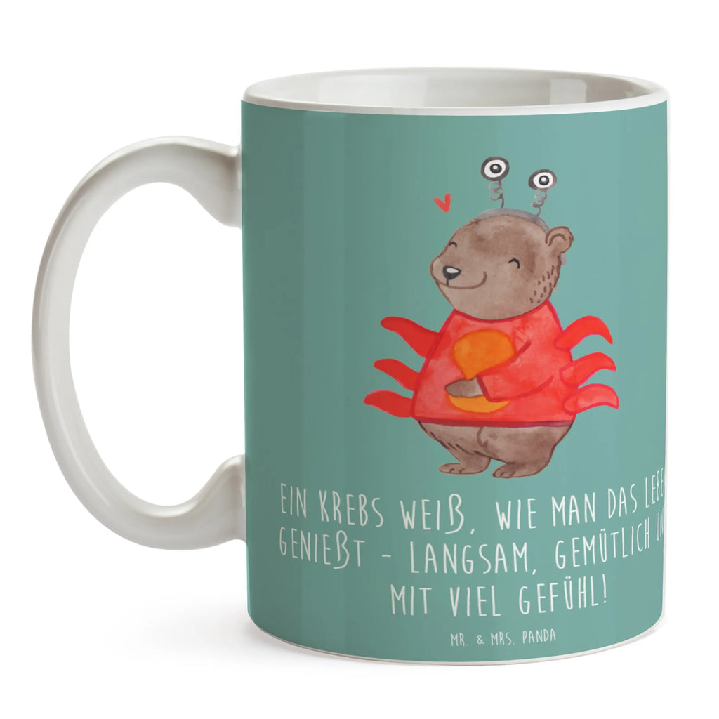 Tasse Krebs Genießer Teetasse, Tasse mit Zitaten, Bürotasse, Kaffeetasse, Tasse, Geschenktasse, Keramiktasse, Tasse mit Motiven, Porzellantasse, Tierkreiszeichen, Sternzeichen, Horoskop, Astrologie, Aszendent