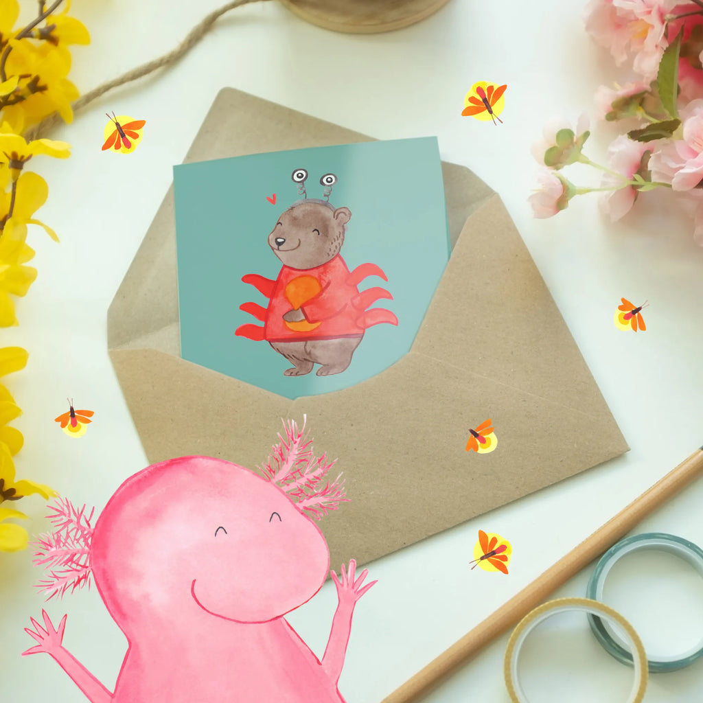 Greetings card Wer braucht schon ein Horoskop? Frag doch einfach einen Krebs - die haben immer ein Gefühl für alles! Einladungskarte, Glückwunschkarte, Klappkarte, Karte, Ansichtskarten, Grußkarte, Hochzeitskarte, Geburtstagskarte, Tierkreiszeichen, Sternzeichen, Horoskop, Astrologie, Aszendent